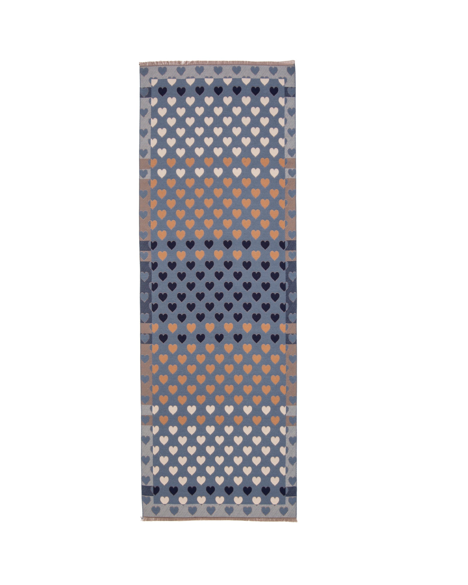 Hearts Scarf in Blue