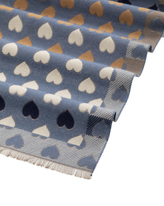 Hearts Scarf in Blue