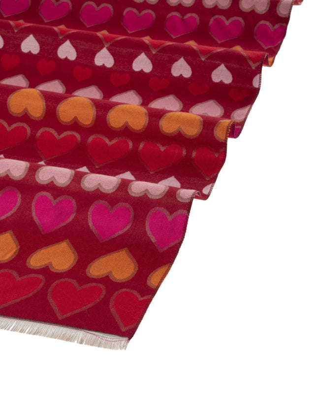 Heart Scarf in Burgundy