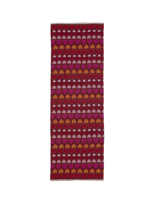 Heart Scarf in Burgundy