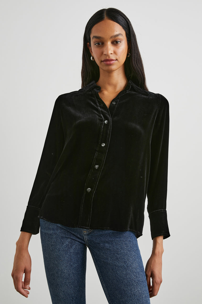 Andrea Top in Black Velvet