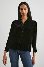 Load image into Gallery viewer, Andrea Top in Black Velvet
