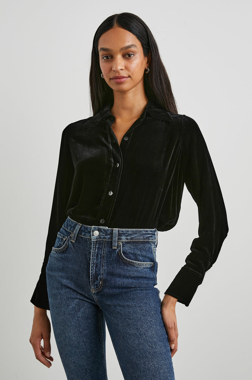 Andrea Top in Black Velvet