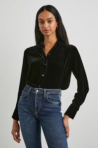Andrea Top in Black Velvet