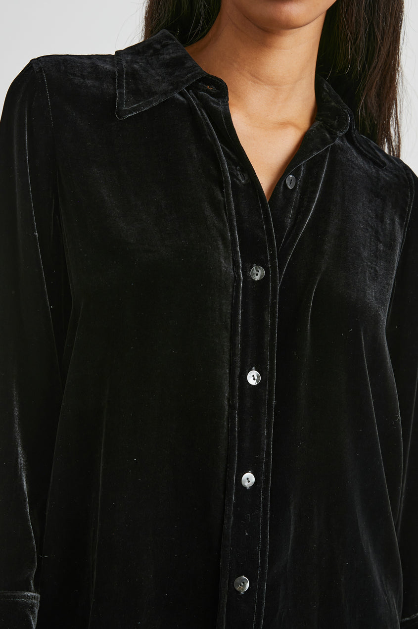 Andrea Top in Black Velvet