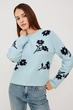 Load image into Gallery viewer, Anise Sweater in Winter Blue Floral
