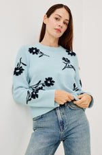 Load image into Gallery viewer, Anise Sweater in Winter Blue Floral
