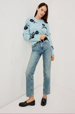 Load image into Gallery viewer, Anise Sweater in Winter Blue Floral
