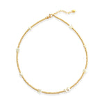 Load image into Gallery viewer, Gold Plated Beaded Mother of Pearl Star &amp; Pearl Necklace

