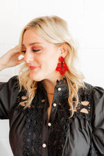 Load image into Gallery viewer, Michelle Earrings in Pearlized Red
