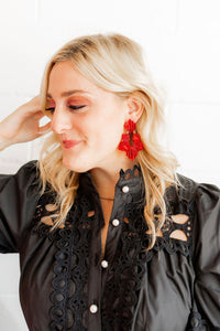 Michelle Earrings in Pearlized Red