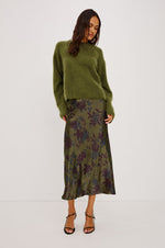 Load image into Gallery viewer, Anya Skirt in Olive Dahlia
