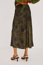 Load image into Gallery viewer, Anya Skirt in Olive Dahlia
