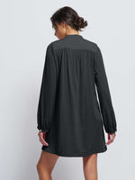 Load image into Gallery viewer, Ariana Pintuck Dress in Jet Black
