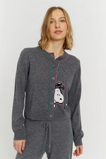 Load image into Gallery viewer, Snoopy Peep Cardigan in Grey
