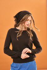 Load image into Gallery viewer, Distressed Triangle Cashmere Scarf in Pluto
