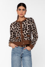 Load image into Gallery viewer, Aylin Cardigan in Brown Leopard
