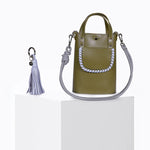 Load image into Gallery viewer, Ame Calf Leather Bag in Kaki Air
