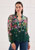 Load image into Gallery viewer, Annabelle Top in Emerald Garden Enchantment
