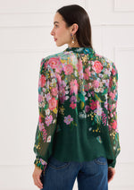Load image into Gallery viewer, Annabelle Top in Emerald Garden Enchantment
