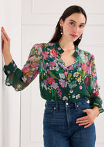 Load image into Gallery viewer, Annabelle Top in Emerald Garden Enchantment
