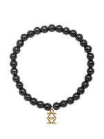 Load image into Gallery viewer, Small Glass Bead Stretch Bracelet in Black
