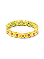 Load image into Gallery viewer, Flower Enamel Stretch Bracelet in Yellow
