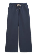 Load image into Gallery viewer, Hailey Structured Wide Leg Fleece Pant in Navy

