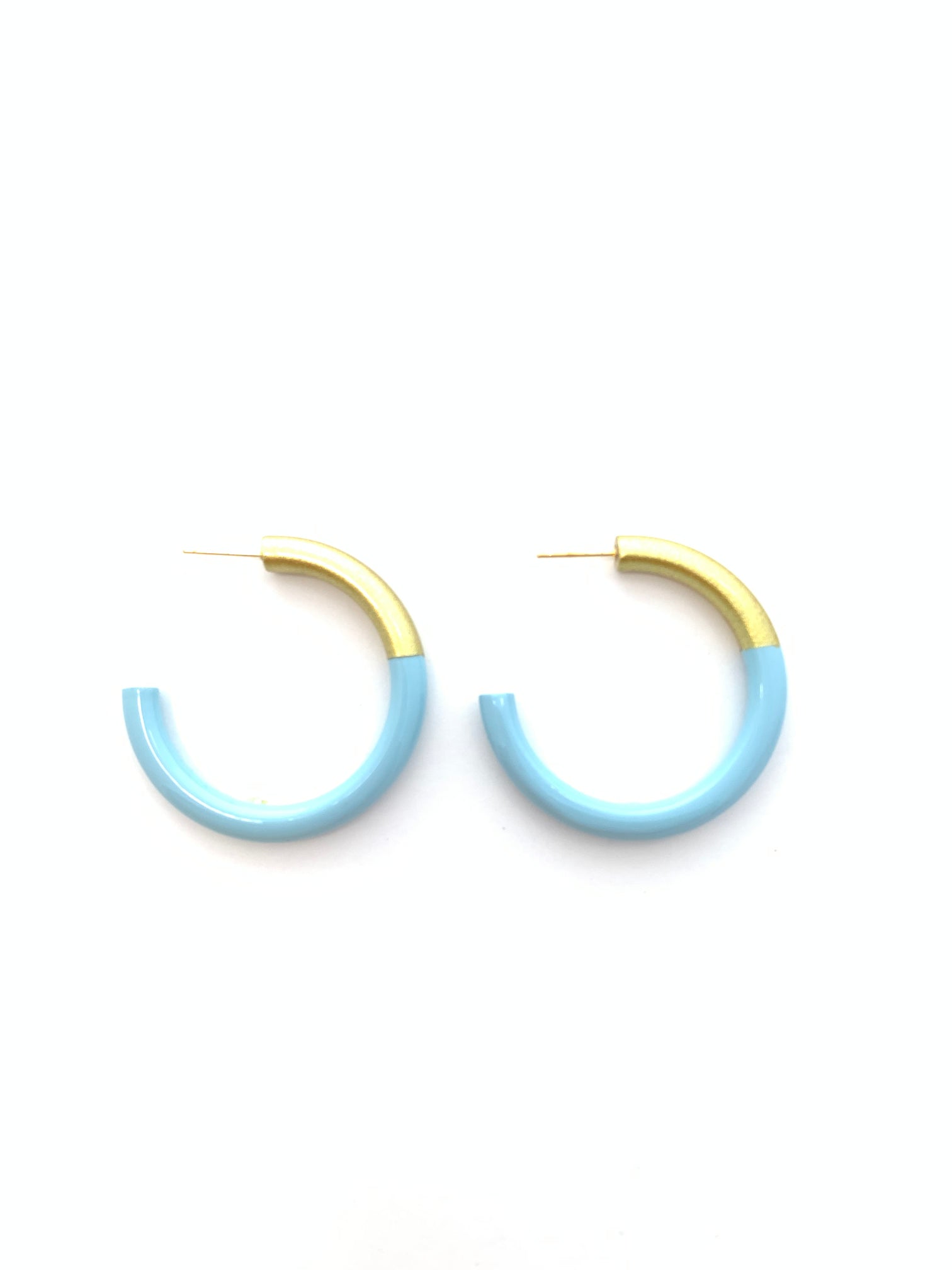 Liz Medium Hoops in Baby Blue
