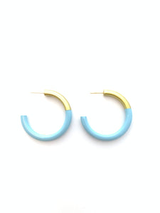 Liz Medium Hoops in Baby Blue