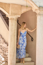 Load image into Gallery viewer, Brittany Midi Dress in Blue Tiffany
