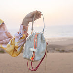 Load image into Gallery viewer, Bibi Perforated Calf Leather Bag in Cream
