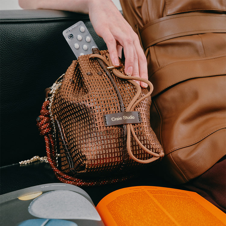 Bibi Perforated Lamb Leather Bag in Mambo