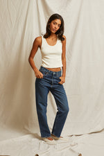 Load image into Gallery viewer, Blondie Rib Tank in Bright Ivory
