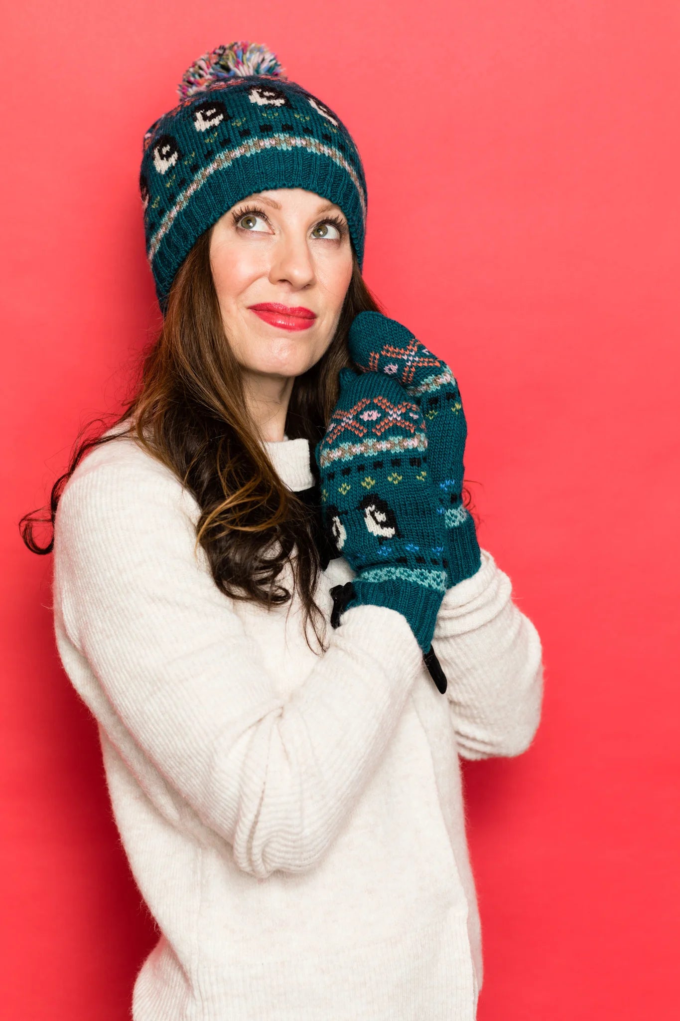 Penguin Party Hat in Teal