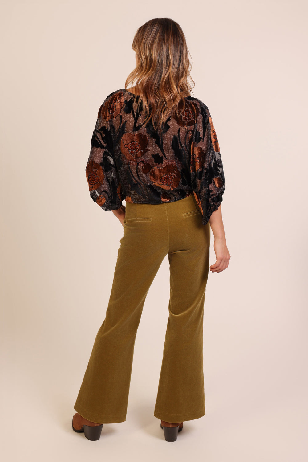 Burnout Bloom Blouse in Black