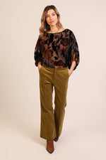 Load image into Gallery viewer, Burnout Bloom Blouse in Black
