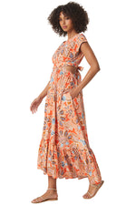 Load image into Gallery viewer, Dana Mae Dress in Tangerine Flora
