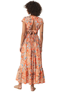 Dana Mae Dress in Tangerine Flora