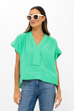 Load image into Gallery viewer, Rolled Sleeve Top in Bahama Green
