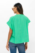 Load image into Gallery viewer, Rolled Sleeve Top in Bahama Green
