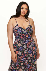Load image into Gallery viewer, Belinna Dress in Navy Multi Tropical Garden
