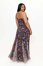 Load image into Gallery viewer, Belinna Dress in Navy Multi Tropical Garden
