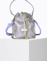 Load image into Gallery viewer, Bibi Perforated Lamb Leather Bag in Silver

