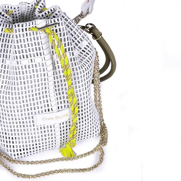 Bibi Perforated Calf Leather Bag in White