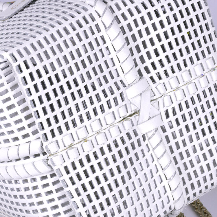 Bibi Perforated Calf Leather Bag in White