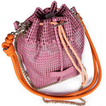 Load image into Gallery viewer, Bibi Perforated Lamb Leather Bag in Blush
