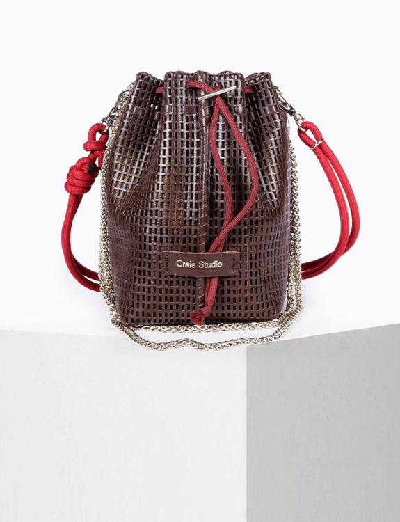 Bibi Perforated Lamb Leather Bag in Choco