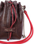 Load image into Gallery viewer, Bibi Perforated Lamb Leather Bag in Choco
