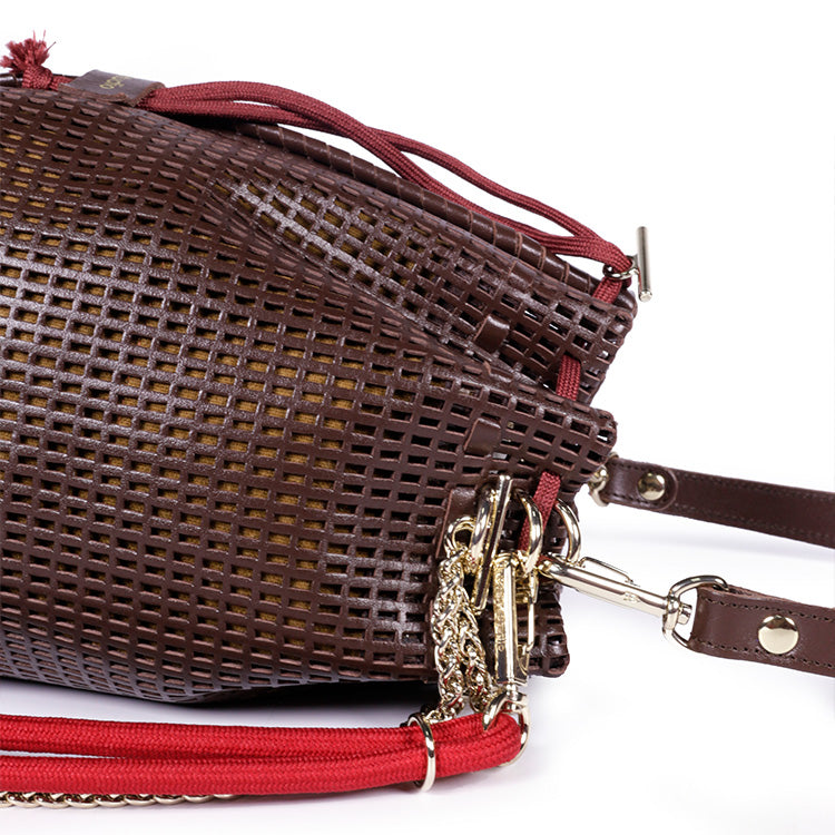 Bibi Perforated Lamb Leather Bag in Choco